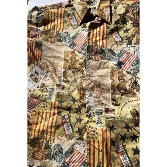 Vintage Media 1970’s Men’s Sz XL Long Sleeve USA Patriotic America Shirt RARE - Picture 10 of 15